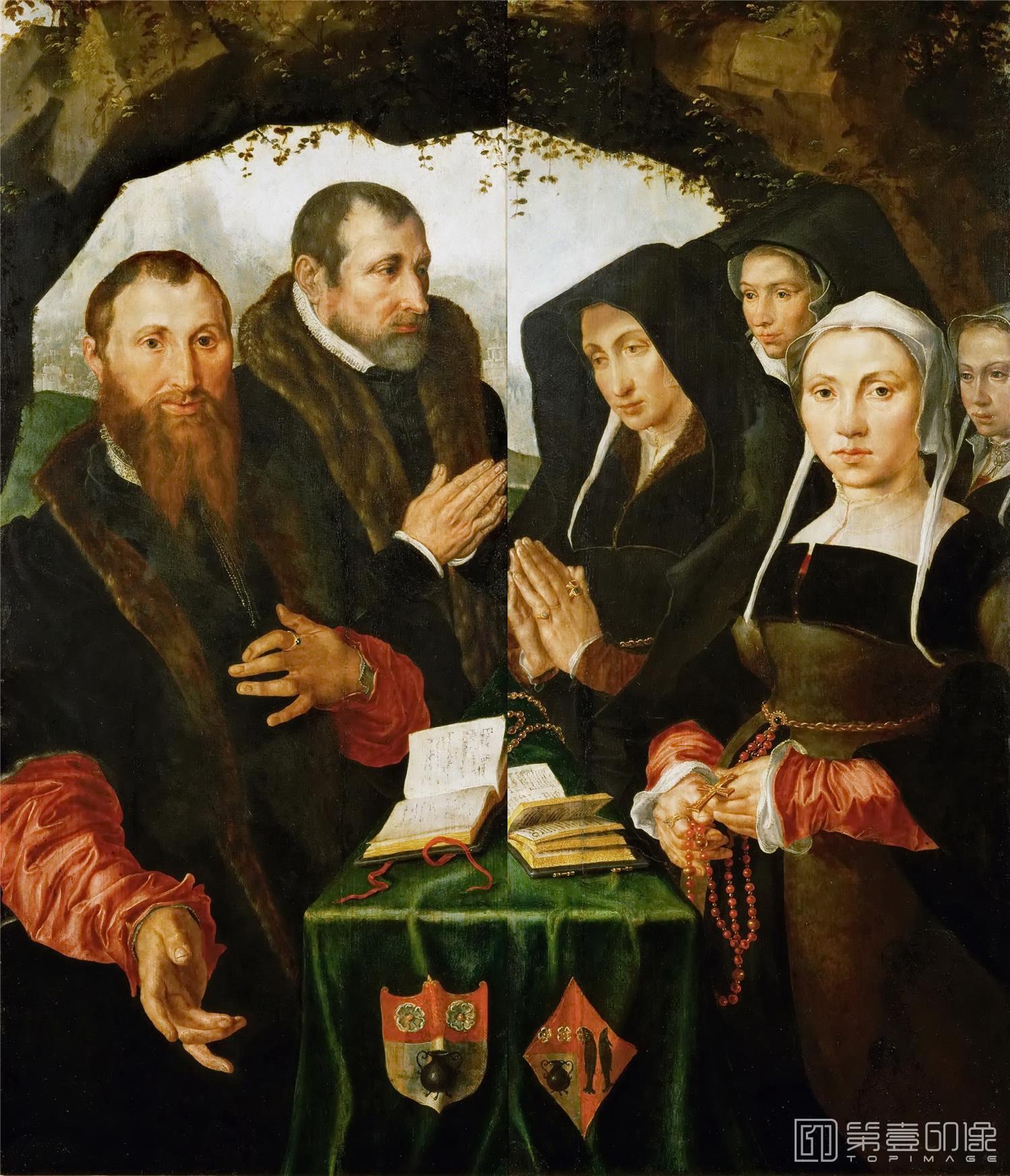 油画-奥地利维也纳艺术史博物馆-Maerten van HeemskerckTwo Altar Panels with Donors-551